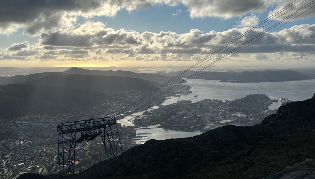 Panoramic view of Bergen from mount Ulriken